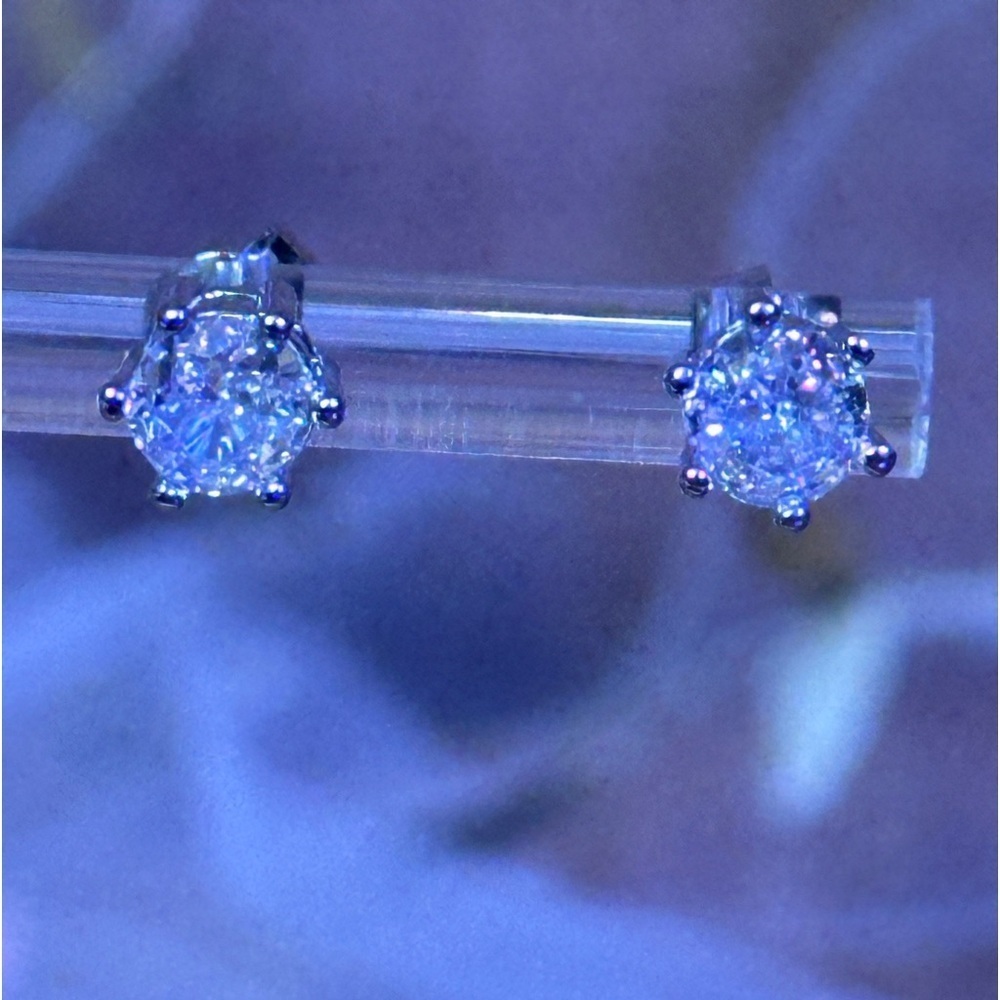 Moissanite 1 Carat Earrings Sterling Silver